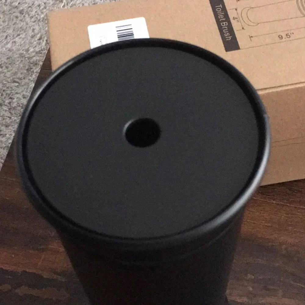 Matte Black Toilet Brush and Holder - Sleek Bathroom Accessory